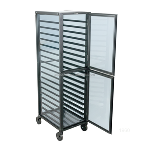 Carro de Panadería Comercial de Alta Resistencia, 18 Niveles, Tipo Cerrado, de Aleación de Aluminio Anodizado, para Bandejas de Hornear, 40x60cm, Modelo Pan Atlas - Product Image 4