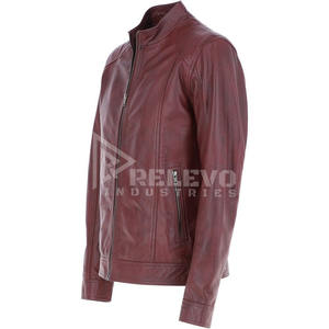 Chaqueta de cuero vintage para hombre, chaqueta de motociclista de cuero auténtico desgastado, estilo retro, en stock. - Product Image 6