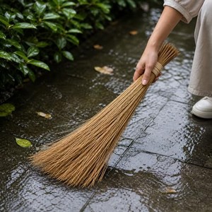 Escoba de jardín de madera de fresno con cerdas naturales al por mayor |   Artesanía de Moradabad - Product Image 4