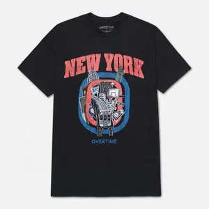 2023纽约t恤100% 棉加大码t恤高品质厚面料透气男式t恤