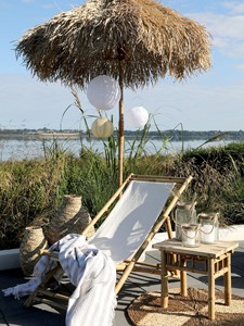 ร่มราคาถูกขายส่งพร้อมฐาน ร่มใบปาล์มคุณภาพสูงพร้อมฐานไม้ไผ่ ผลิตโดยคิงคราฟท์เวียด - Product Image 2