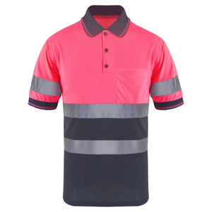 Camisa de Seguridad Reflectante de Alta Visibilidad para Hombre, Manga Corta, Cuello Alto, Transpirable, 100% Poliéster, Informal de Verano - Product Image 6