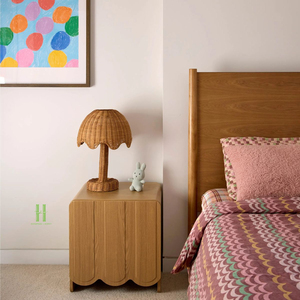 Eco-Friendly Handwoven Rattan <b>Table</b> Lamp Natural Wicker <b>Bedside</b> Lamp for Living Room Bedroom Hotel Decoration - Product Image 3