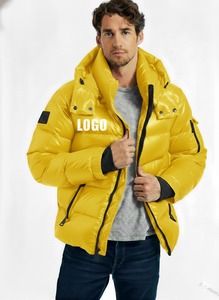 Chaqueta Acolchada Morada para Hombre con Capucha, Cierre de Cremallera, Resistente al Viento, Informal de Invierno, Relleno Grueso de Fibra de Poliéster - Product Image 5