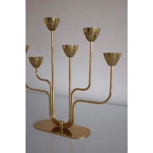 Candelabro de latón con cinco brazos para decoración del hogar, diseño duradero - Product Image 2