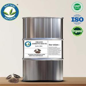 Aceite Esencial de Semilla de Ambrette Orgánico a Granel (Abelmoschus moschatus) Destilado al Vapor para Formulaciones Terapéuticas y Cosméticas OBM en India - Product Image 3