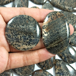 Cabochons en Agate Dendritique Naturelle de Haute Qualité, Coupe Ovale, pour Pendentifs de Créateur, Vente en Gros de Dendrites - Product Image 1