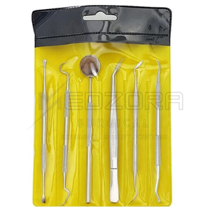 Juego de 9 Instrumentos de Higiene Bucal de Acero Inoxidable con Certificación CE Clase I, con Empuñadura Moleteada, Estuche, Herramientas para Limpieza Dental de Dientes y Encías - Product Image 5