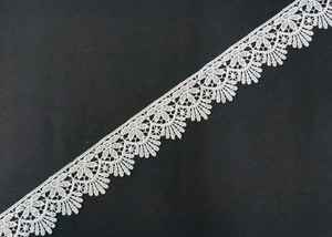Bordure en dentelle floral 100% polyester, broderie en soie de lait, applique soluble dans l'eau, ajourée, élégante, de luxe, pour mariée, export - Product Image 1