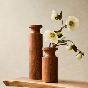 Jarrón Decorativo de Madera Maciza Hecho a Mano, Jarrón Moderno de Madera para Flores, Decoración del Hogar, Centro de Mesa para Sala de Estar y Decoración de Interiores - Product Image 1