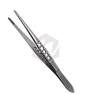 Pinzas quirúrgicas manuales premium de 6 pulgadas para tejido, instrumentos médicos con puntas serradas y mango fenestrado, que cumplen con MOL - Product Image 1