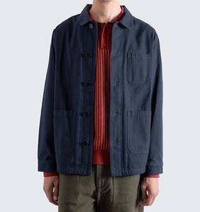 Veste de travail respirante, décontractée, à col rabattu, entièrement zippée, personnalisable, en toile de coton épaisse, pour hommes - Product Image 2