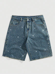 Mejor Fabricante de Ropa: Shorts de Mezclilla de Cintura Media Rectos, Lavado Claro, Negros, 100% Algodón, Estilo Vintage de Verano 2025 - Product Image 3