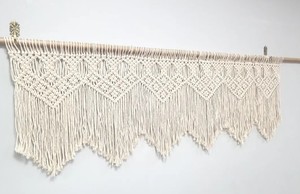 Macrame Valance, window <b>curtain</b>, large wall hanging - Product Image 3