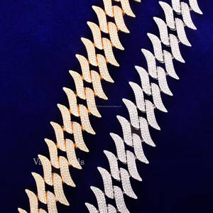 Elegante collar de cadena cubana de moissanita de alta calidad para hombres, boda de lujo, estilo Hip Hop, accesorios para padrinos de boda, suministro a granel - Product Image 3