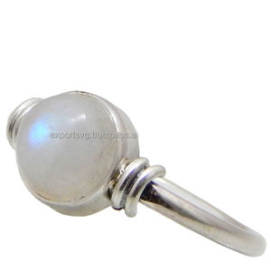 Anillo de Plata de Ley con Piedra Lunar Arcoíris Estilo Bohemio, Más Vendido, para Mujer, de Alta Calidad, con Engaste Pavé, Regalo para Boda o Fiesta - Product Image 2