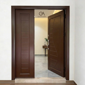 Puerta de Entrada Moderna de Madera Sólida Golden Aero con Apertura Abatible para Uso Exterior GA-34L - Product Image 1