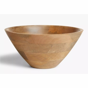 Bol de service en bois fait main, imprimé émail, pour salade et fruits, bol décoratif rustique en bois de manguier, vaisselle de cuisine, bol de rangement - Product Image 4