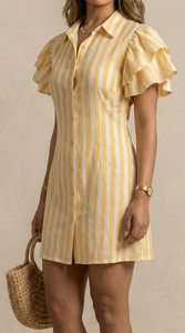 Robe Courte Rayée Premium en Coton pour Femme – Légère et Fluide, Idéale pour l'Été – Vente en Gros - Product Image 2