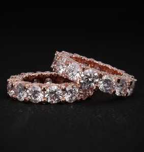 แหวนฮิปฮอปแบบปรับแต่งได้สำหรับผู้ชาย/ยูนิเซ็กซ์ ชุบแพลตตินั่ม เงินแท้ 925 พร้อมขอบประดับมอสซาไนต์ - ของขวัญแต่งงาน - Product Image 3