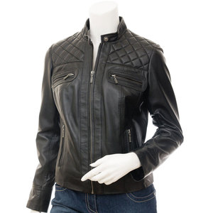 Custom Women's Cropped Genuine Leather Breathable Winter Jacket Fashion Streetwear <b>Coat</b> OEM ODM Embroidery Factory Wholesale - Product Image 1