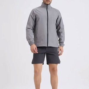 Affordable Price Custom Solid Color Men <b>Lightweight</b> <b>Running</b> <b>Jacket</b> and Shorts Sportswear Set - Product Image 1