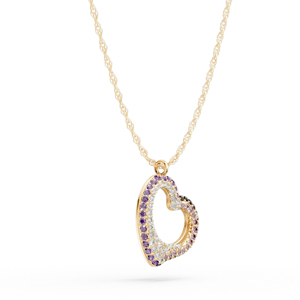 Collar con Colgante de Corazón, Plata 925, Chapado en Oro de 18K, Cristal y Diamantes de Imitación, Cadena de Serpiente, para Mujer, Uso Diario Romántico - Product Image 2