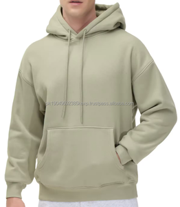 Sweat à capuche décontracté de haute qualité en polaire unie 500 GSM Oversize Pullover Puff Print 100% Cotton Hoodies - Product Image 4