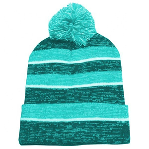 Thick Cable Pattern Bobble Pom Pom Beanie Soft Cuff <b>Winter</b> <b>Cap</b> Eco-Friendly Recycled Yarn Bobble Pom Pom Beanie Sustainable Hat - Product Image 5