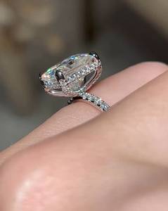 3.5 Carat Radiant Cut Diamond Engagement <b>Ring</b> for Women | Hidden Halo <b>Solitaire</b> Wedding <b>Ring</b> | IGI Certified Gold Luxury Bridal - Product Image 6