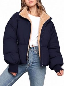 Veste matelassée pour femme, imperméable, coupe-vent, respirante, épaisse, longueur standard, doublée de fourrure, fermeture éclair, 100% polyester - Product Image 1