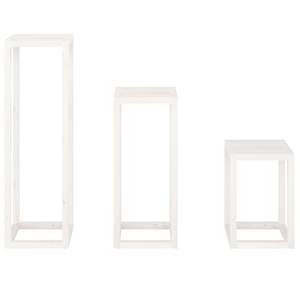 Juego de 3 Soportes para Plantas de Madera de Pino Sólido Blanco de Diferentes Alturas, para Macetas y Jardineras - Product Image 6