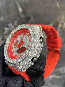 Luxury Men's G SHO Automatic ETA Mechanical VVS Moissanite Business Style Hip Hop Iced <b>Diamant</b>-encrusted Metal Leather 3Bar - Product Image 4