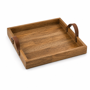 Plateau de service en bois rectangulaire, design minimaliste, fait main, en bois massif, pour la présentation de plats lors de fêtes - Product Image 6