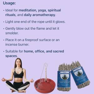 Ensemble d'encens en corde de cèdre Sisnery naturel du Népal fait à la main 5 pièces parfum boisé doux brûlant doucement encens diffuseur de mèche naturelle - Product Image 4