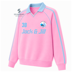 เสื้อสเวตเชิ้ตวาร์ซิตี้รักบี้สำหรับผู้หญิง แบรนด์แจ็คแอนด์จิล ออฟ อเมริกา คอปกโปโล แขนยาว ปักลาย สวมใส่สบายๆ สไตล์วิทยาลัย - Product Image 3