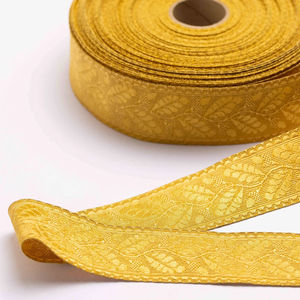 Gold Woven <b>Ribbon</b> Trimming for Garment Use Durable Polyester Nylon Material - Product Image 6