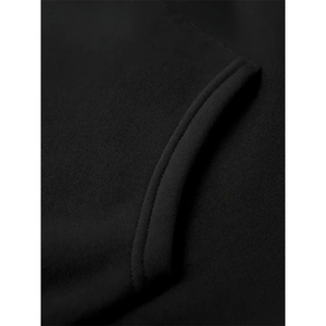 Men's <b>Black</b> Hooded Tracksuit Full <b>Zip</b> Sweatshirt With Side Pockets Solid Color Casual Sport Wear 100% Cotton Autumn Style - Product Image 3