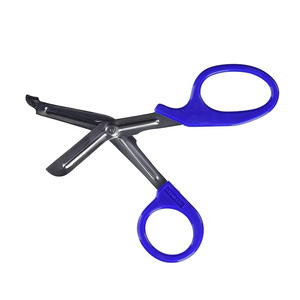 Ciseaux de traumatologie d'urgence professionnels, ciseaux à pansements médicaux robustes en acier inoxydable à bout arrondi, outil de coupe polyvalent pour les secouristes - Product Image 4