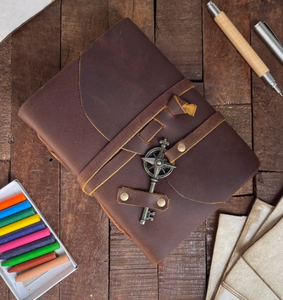 Diario Personalizado - Diario Hecho a Mano con Papel de Borde Rústico y Encuadernación en Cuero - Libro de las Sombras - Cuaderno de Dibujo de Cuero - Diario de Dibujo - Product Image 2