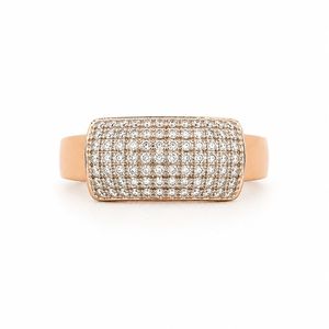 <b>Mens</b> 18KT Rose Gold Curved Dome Micro Pave Cubic Zirconia <b>Ring</b> Luxury Polished Statement Band Wedding Party Gift Jewelry - Product Image 1