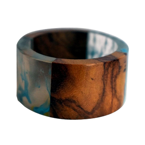 Anillo para Servilletas de Madera Antigua y Resina Epoxi de 5cm, con Logotipo Personalizado, Embalaje para Regalo, Venta Directa de Fábrica, Creaciones Modernas - Product Image 1