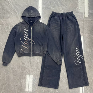 Custom Sweatsuit Manufacturer Embroidery <b>Zip</b> <b>up</b> <b>Jacket</b> Jogger Set Color Block Nylon Sweat Pant Windbreaker Tracksuits for Men - Product Image 2