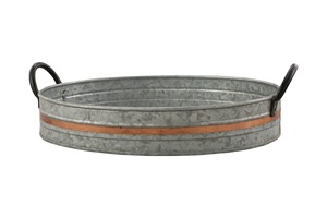 Bandeja Redonda de Metal Galvanizado del Fabricante Mayorista, Bandeja de Servicio de Hierro Personalizada con Asa de Cuerda para Uso Doméstico - Product Image 5