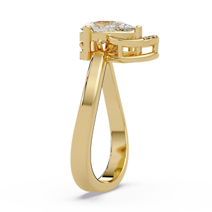 Anillo de Compromiso de Lujo Personalizado en Oro Sólido de 14K con Diamante Cultivado en Laboratorio con Corte en Pera, Certificado por IGI, 1.05 Quilates, Joyería Nupcial para Boda - Product Image 3