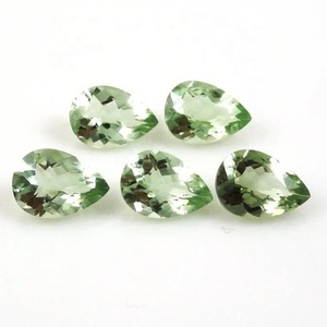 Pierre précieuse naturelle en améthyste verte facettée, taille poire, 3x5mm, semi-précieuse, pour la création de bijoux faits main (bague, pendentif, collier). - Product Image 1