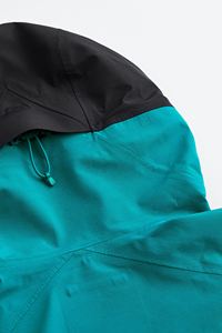 Veste softshell imperméable à capuche pour homme, col montant, fermeture éclair, veste décontractée d'hiver verte en polyester pour extérieur - Product Image 4