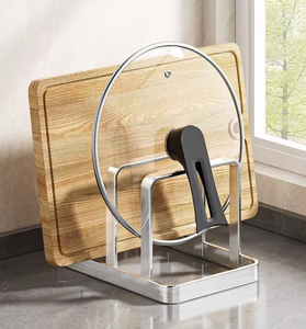 Organizador de Cocina OEM/ODM de Vietnam, Soporte para Tablas de Cortar y Tapas de Ollas de Acero Inoxidable, para Encimera - Product Image 1