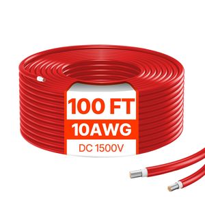 Cavo di Prolunga per Pannello Solare 100FT 10AWG Impermeabile PV 6mm2 in Rosso - Product Image 1