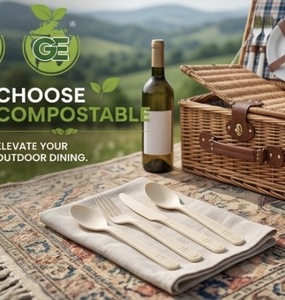 Cuillères jetables compostables écologiques et durables à usage intensif, à base de plantes, 140 mm - Product Image 2